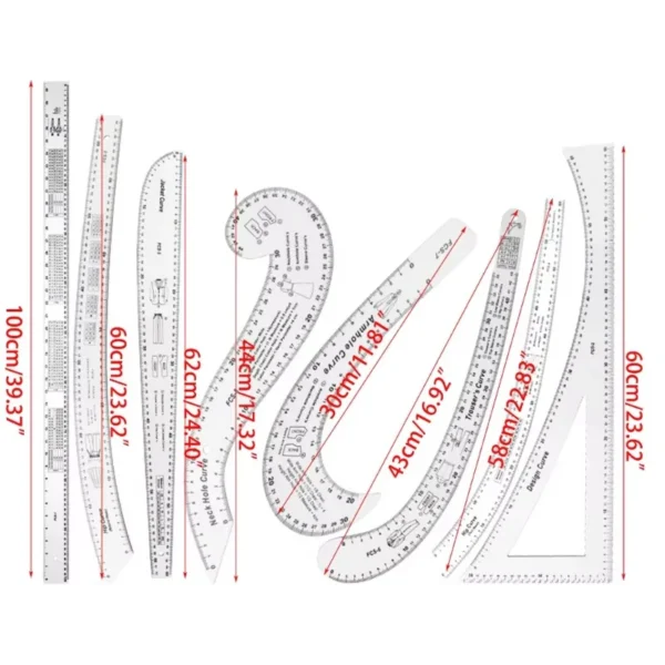 Regle Couture Kit Blance 08pcs BB